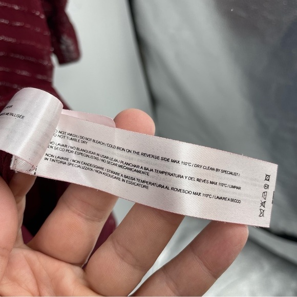 Anthropologie Intropia Ruffled Tunic Mini Dress Burgundy Red wine Sz 36 US 0 - Picture 8 of 8